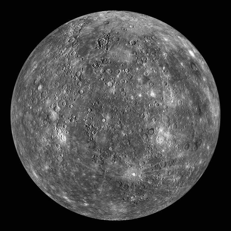 Planéta Merkúr nasnímaná sondou Messenger (kredit: NASA)
