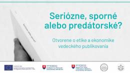Pozvánka na diskusiu o etike a ekonomike vedeckého publikovania