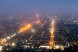 The night sky is darker without aerosols in the atmosphere