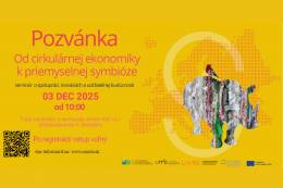 Pozvánka na odborný seminár: Od cirkulárnej ekonomiky k priemyselnej symbióze