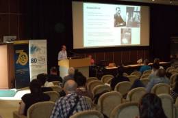 Zväčšiť fotografiu - RNDr. Theodor Pribulla, CSc., vedúci stelárneho oddelenia a predseda programového výboru konferencie porozprával o histórii AsÚ SAV