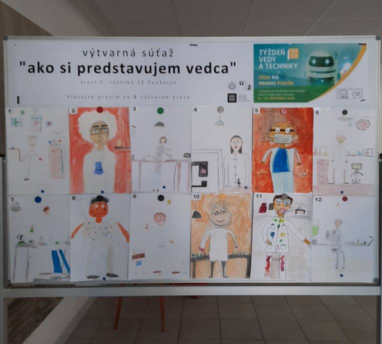 From the exhibition, which is organised by the Centre of Biosciences SAS in Šenkvice Elementary School, on the topic: How I imagine a scientist