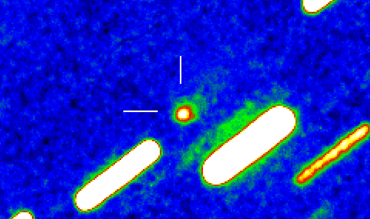 Na snímke kométa Borisov (označená úsečkami) na 4-minútovej snímke z 13. septembra 2019. Snímku získali M. Pikler a M. Husárik pomocou 0,61-m ďalekohľadu observatória Astronomického ústavu SAV na Skalnatom plese. Obrazy hviezd sú predĺžené vďaka pohybu ďalekohľadu, ktorý počas expozície sledoval pohyb kométy medzi hviezdami.