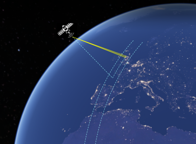 Satelit zbiera informácie o žiare zemského povrchu s uhlovým rozlíšením 0.03° (v závislosti od orbity). Obrázok bol vytvorený na podklade snímkov z earth.google.com (Earth at Night – Google Earth)