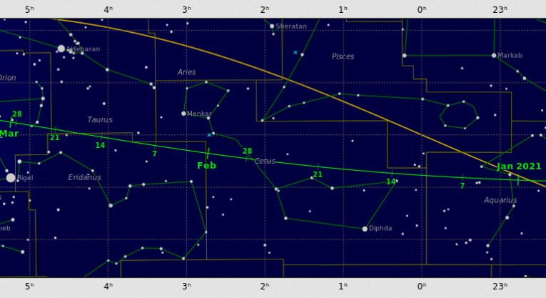 Mapka pre vyhľadanie kométy 141P/Machholz 2