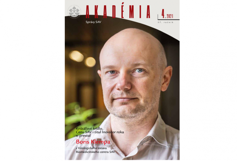 Titulná stránka časopisu, virológ Boris Klempa