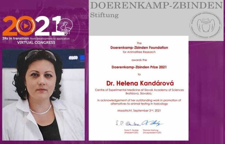 Dr. Helena Kanďárová držiteľkou ocenenia Nadácie Doerenkamp-Zbinden za rok 2021