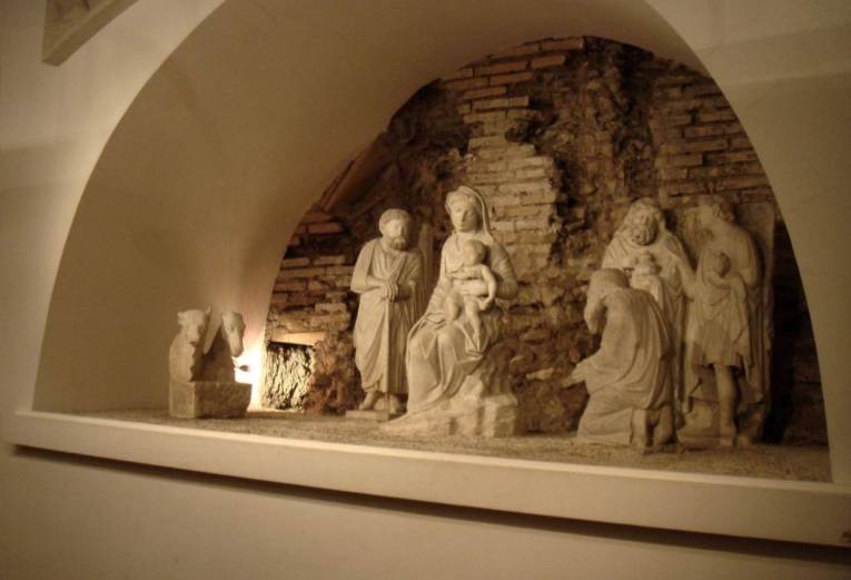 Najstarší betlehem so samostatnými postavami, autor: Afnolfo di Cambio, rímska bazilika Santa Maria Maggiore