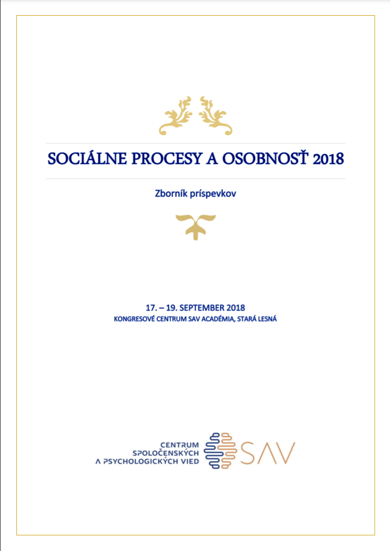 Sociálne procesy a osobnosť 2018